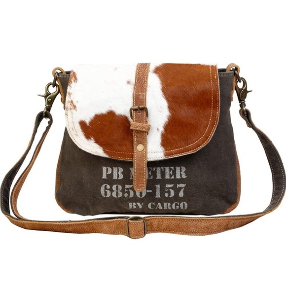 Myra Bag Handbags - MYRA Bag Cargo 157 Upcycled Canvas & Cowhide Leather Shoulder Bag S-1252